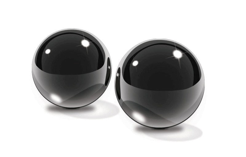 Fetish Fantasy Black Glass Ben Wa Balls Medium - - Personal Massagers