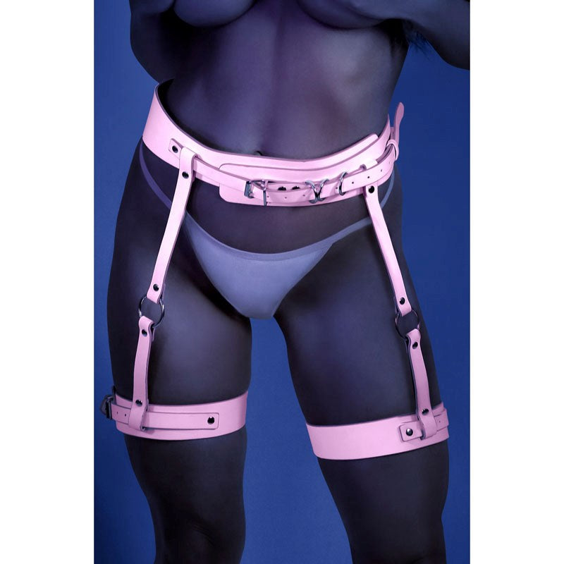 GLOW STRAPPED IN Leg Harness O/S - - Her Fetish