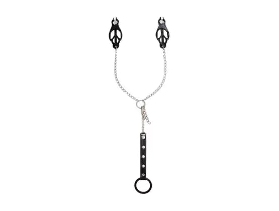 Japanese Clover Clamps With Cock Ring Set - - Nipple and Clit Clamps