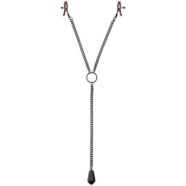 Kink Tug Nipple Clips with Heavy Weight and Silicone Tips - - Breast and Nipple Toys