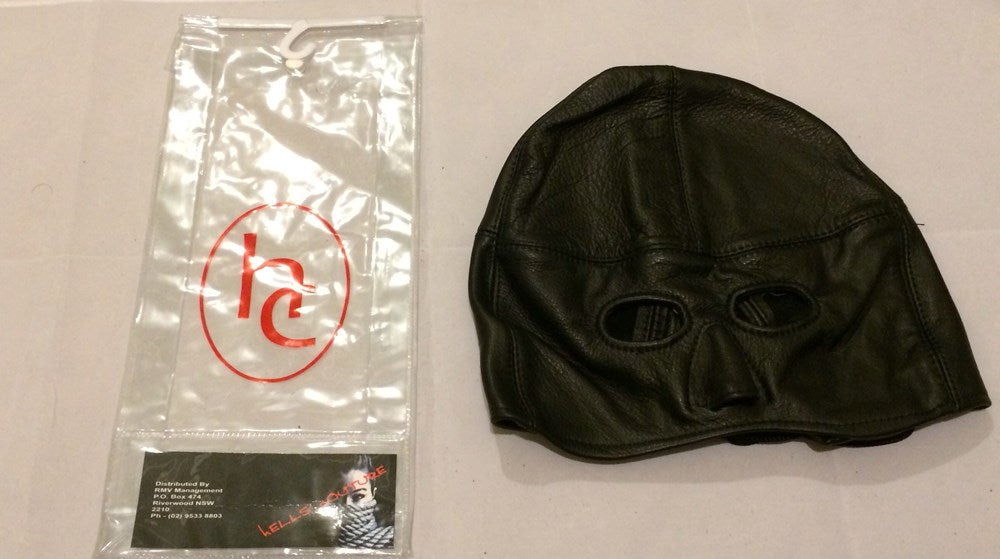 Leather Addicts Bondage Hood with Open Chin Leather - - Bondage Hoods