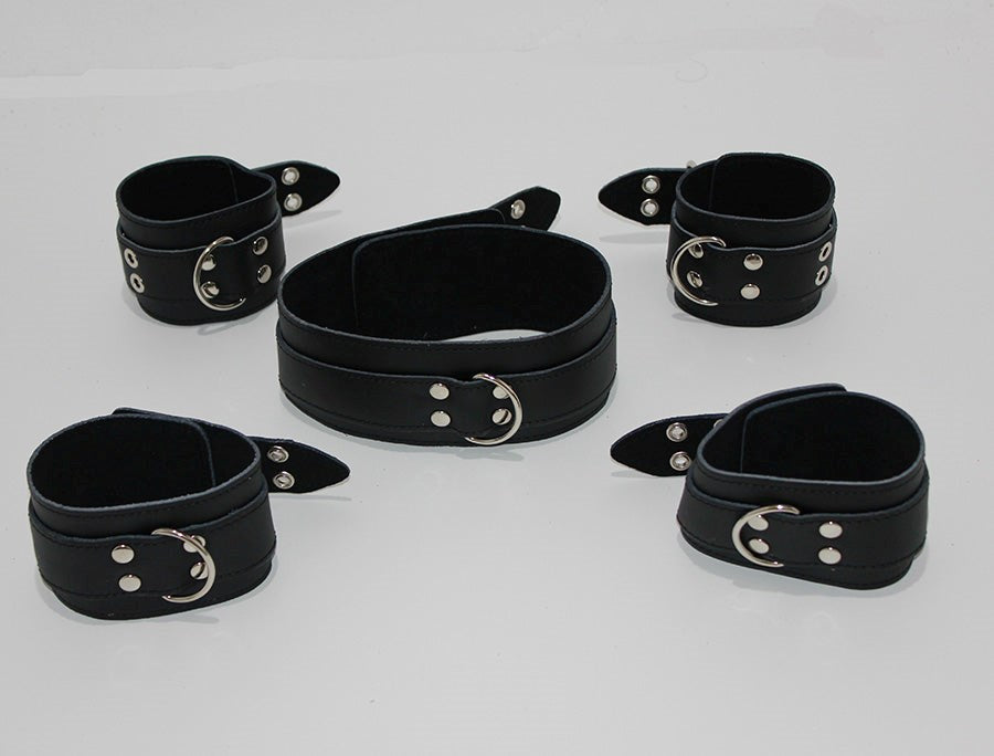LiberatorBound Heavy Duty Collar with Ankle & Wrist Cuffs - - Collars And Cuffs