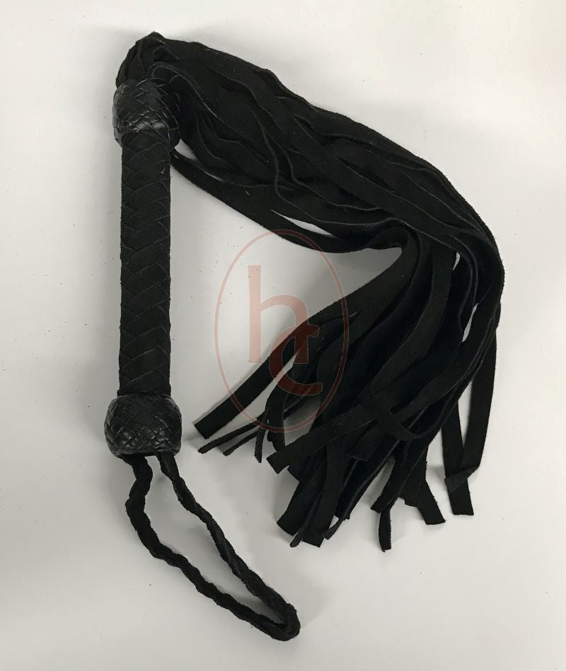 Madames Suede Flogger With Wrist Loop - - Whips And Crops