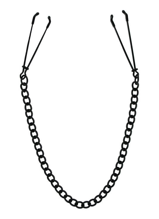 Masters Series Reign Noir Tweezer Style Nipple Vice Black - - Breast and Nipple Toys