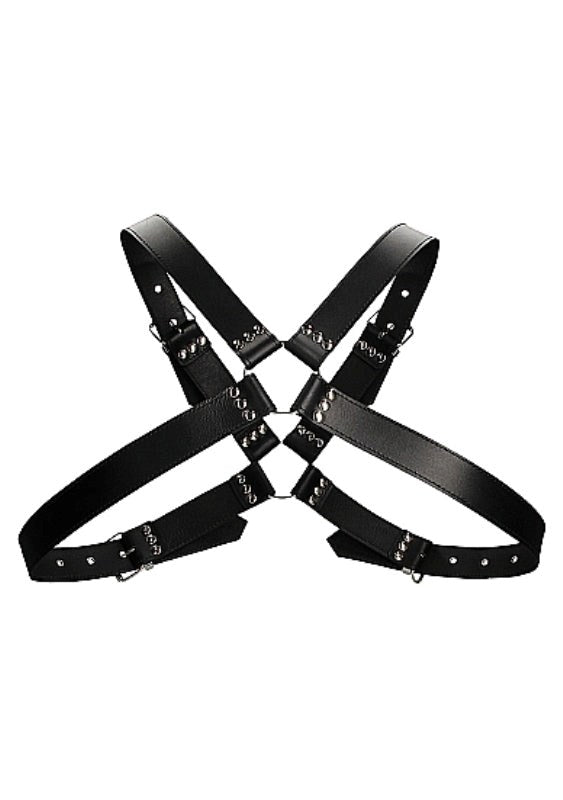 Mens Large Buckle Harness Black - - Cuffs And Restraints