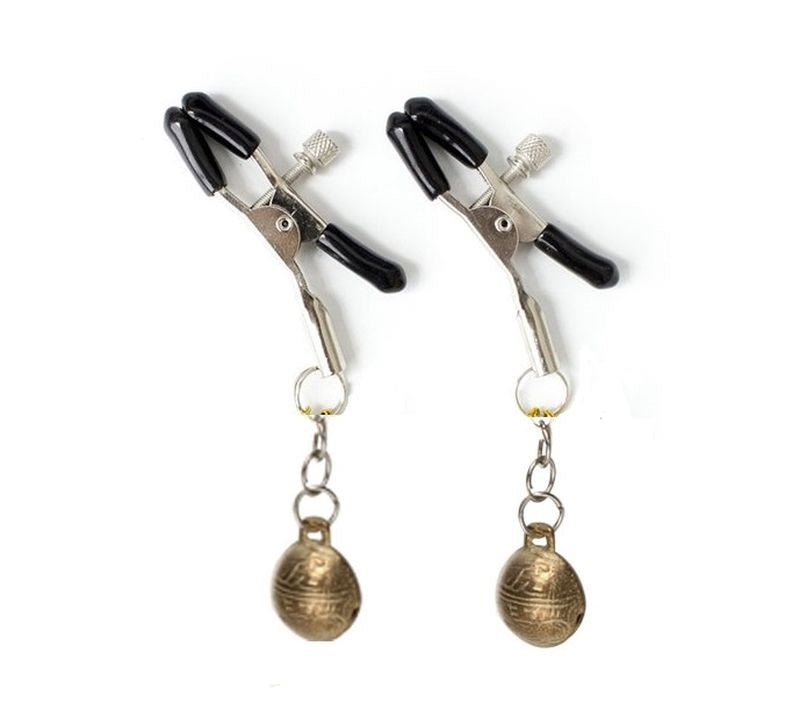 Metal Nipple Clamps with Bells - - Nipple and Clit Clamps