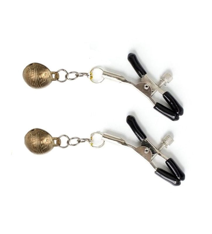 Metal Nipple Clamps with Bells - - Nipple and Clit Clamps