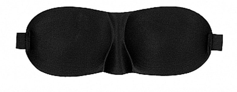 Ouch Black and White Satin Curvy Eye Mask - - Masks And Blindfolds