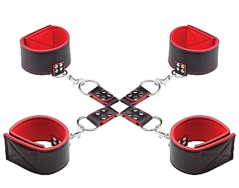 Ouch Reversible Hogtie Red - - Cuffs And Restraints