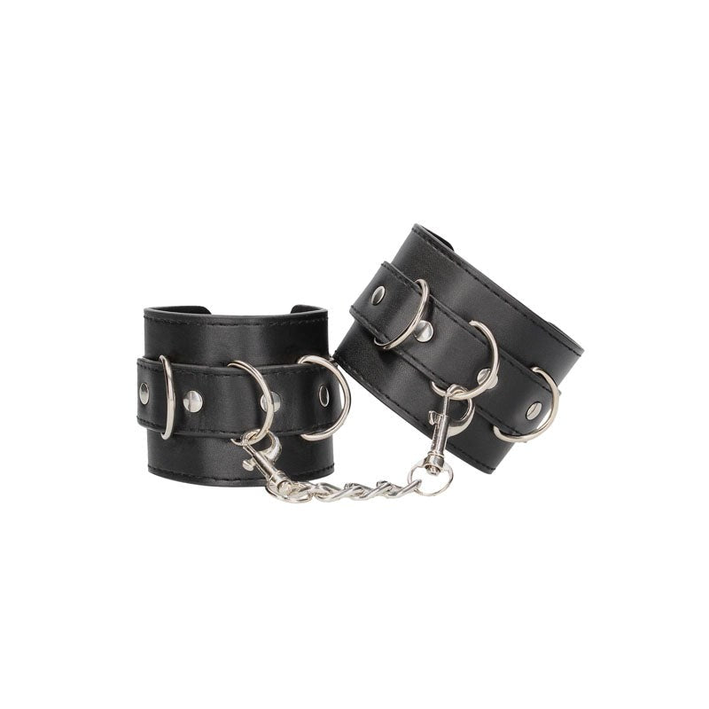 OUCH! BW Bonded Leather Hand or Ankle Cuffs - - Collars And Cuffs