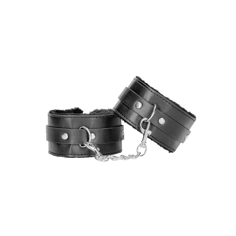 OUCH! BW Plush Bonded Leather Ankle Cuffs - - Collars And Cuffs