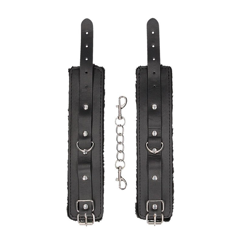 OUCH! BW Plush Bonded Leather Hand Cuffs - - Collars And Cuffs