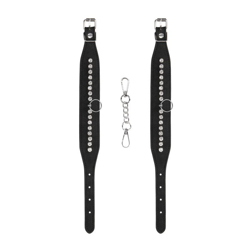 OUCH! Diamond Studded Ankle Cuffs - - Collars And Cuffs