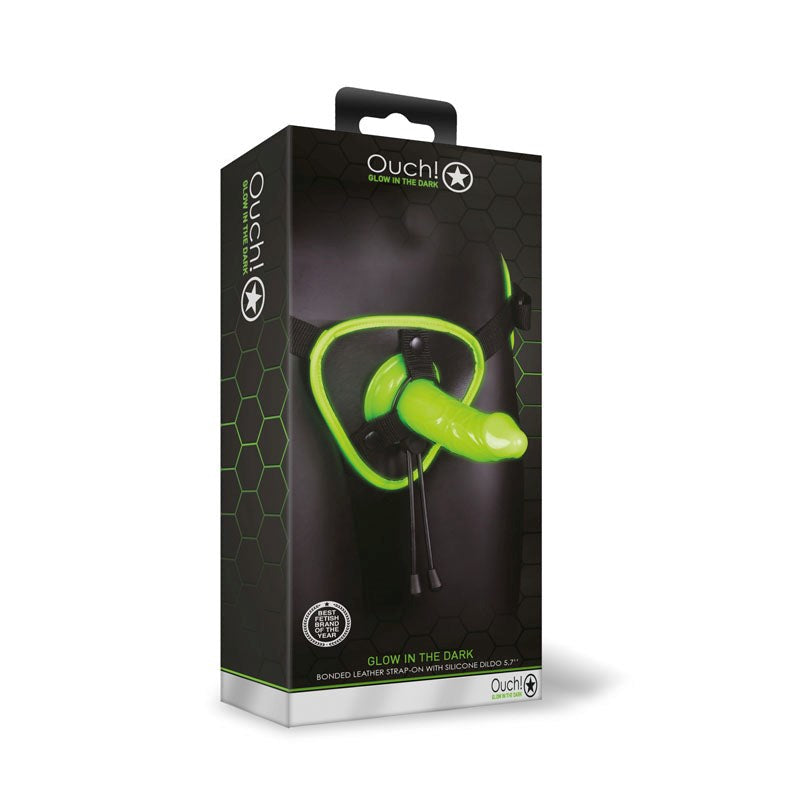 OUCH! Glow in Dark Strap-on Harness - - Realistic Dildos