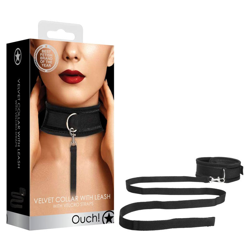 OUCH! Velvet & Velcro Adjustable Collar - - Collars and Leads
