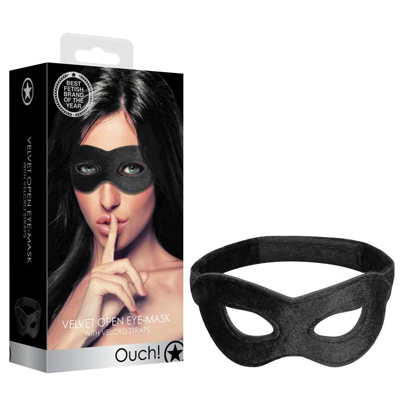 OUCH! Velvet & Velcro Open Eye Mask - - Masks And Blindfolds