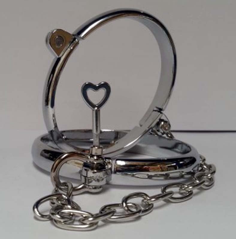 Oval Cold Steel Bondage Cuffs - - Collars And Cuffs