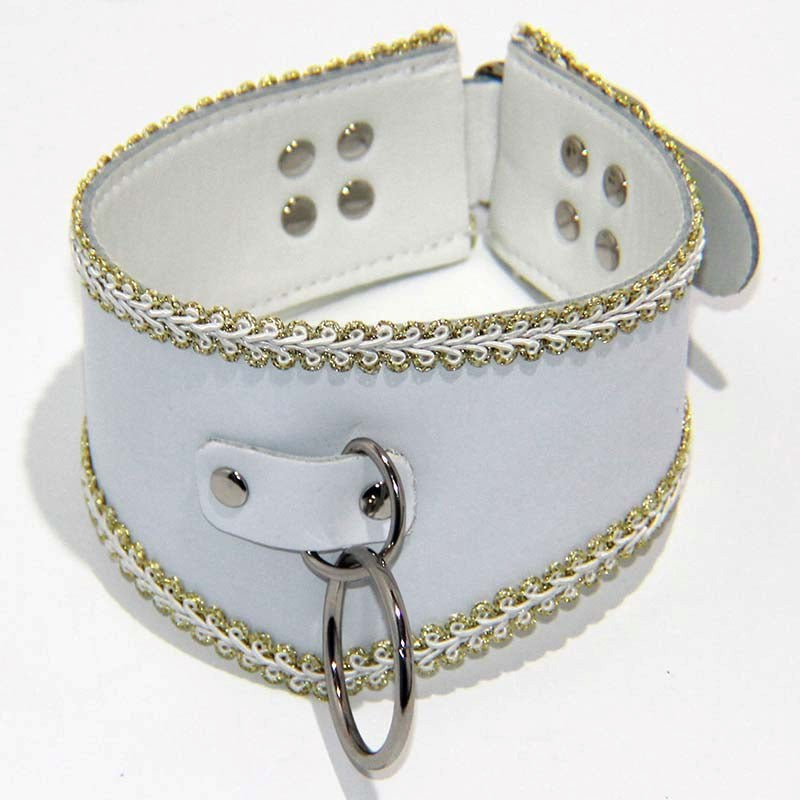 Posture Collar in White with O Ring Heavy - - Fancy Dress Ups