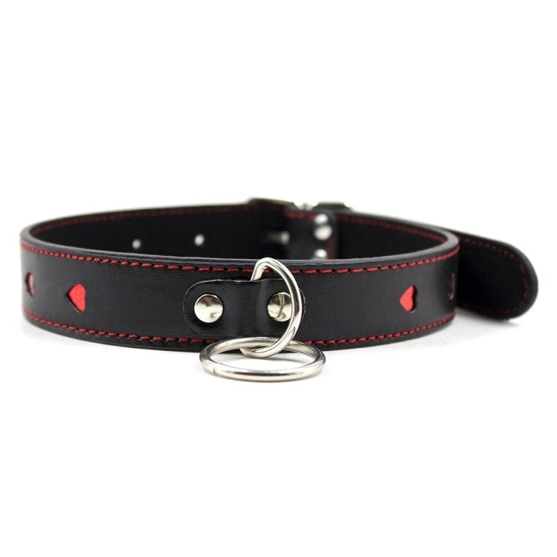 Red Heart O Ring Collar - - Collars And Cuffs