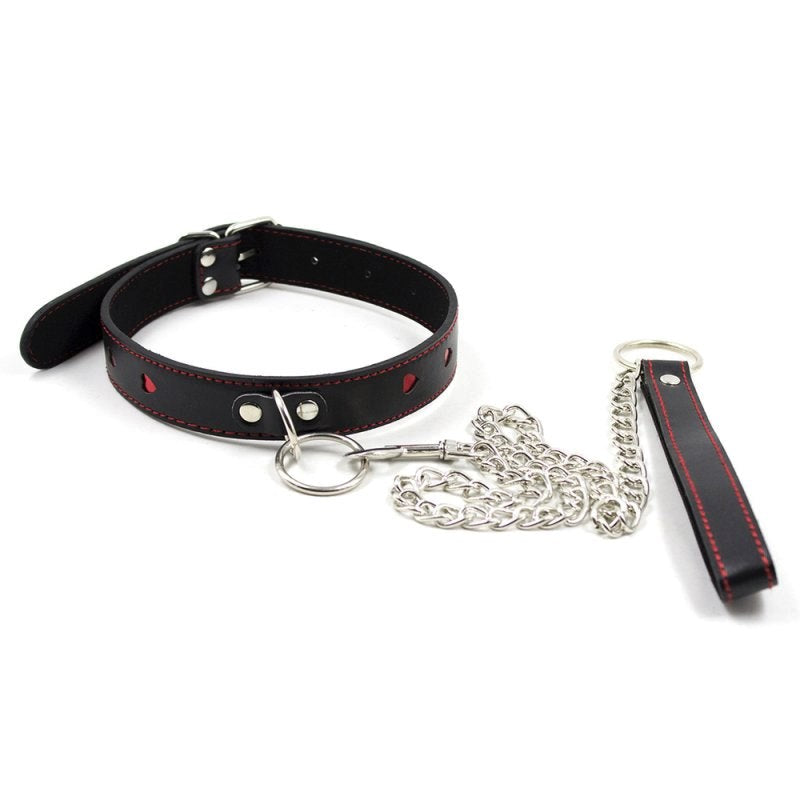 Red Heart O Ring Collar - - Collars And Cuffs