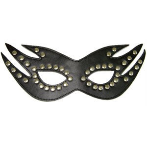 Risque Boutique Feline Mask with Studs Heavy - - Fancy Dress Ups