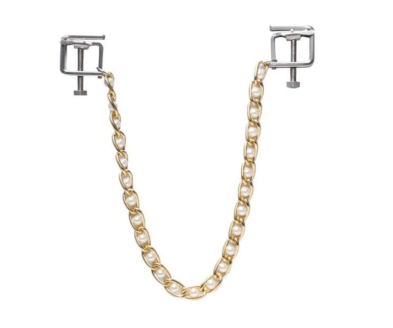 Rosie Nipple Vices with Gold Chain - - Nipple and Clit Clamps