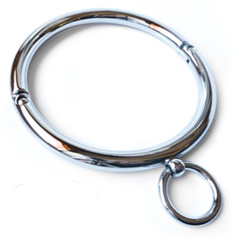 Round Bar Steel Slave Collar with O-Ring - - Steel Sex Toys