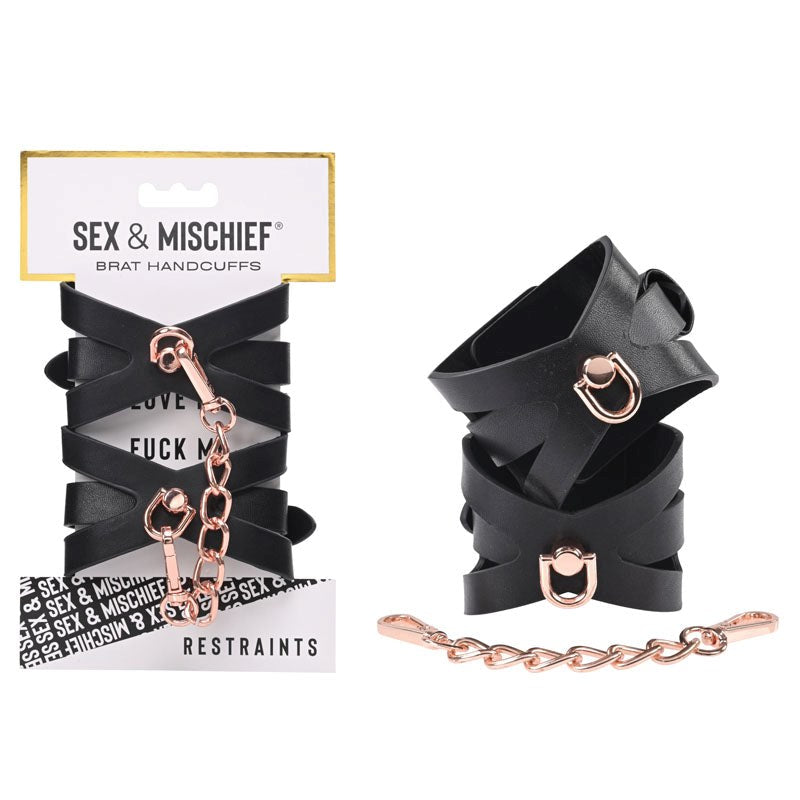 S&M Brat Handcuffs - - Collars And Cuffs