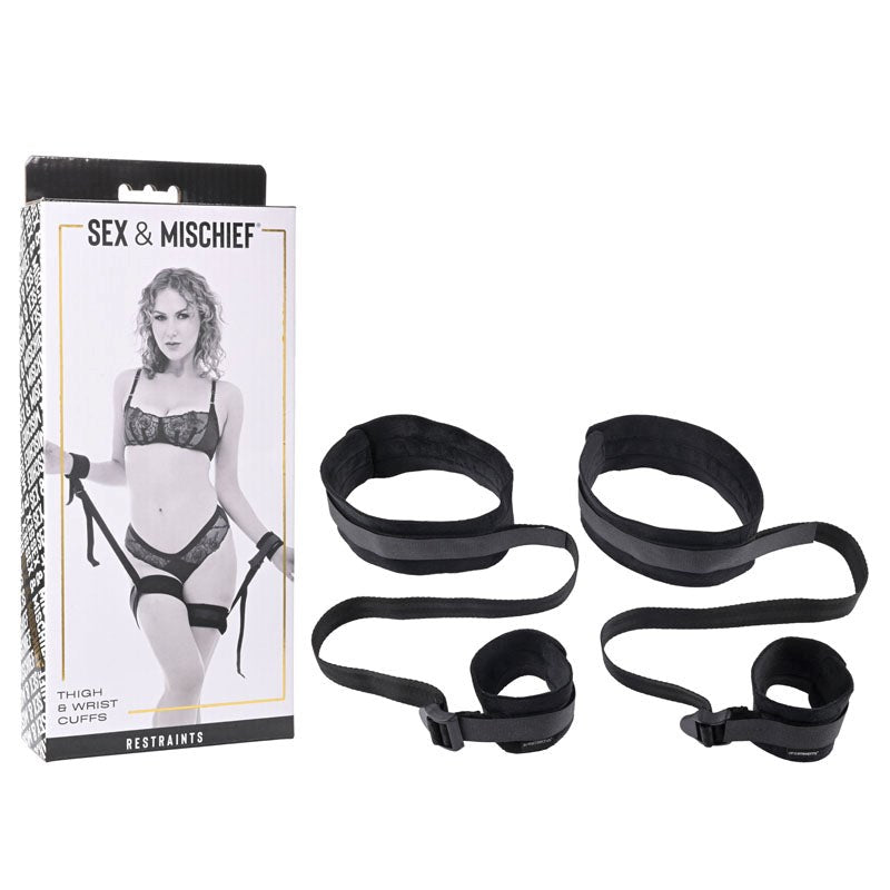 S&M Thigh & Wrist Cuffs - - Cuffs And Restraints