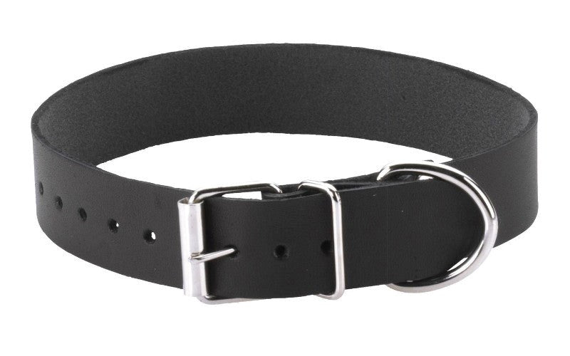 Spartacus Black Leather Collar Single Strap - - Collars and Leads