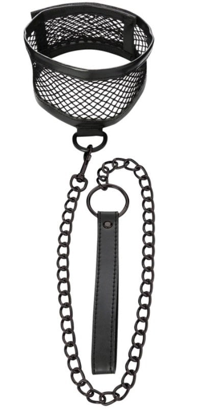 Sportsheets Fishnet Collar and Leash - - Collars And Cuffs