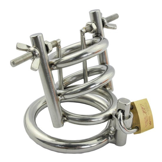 Stainless Steel Penis Stretcher & Male Chastity Device - - Ball and Cock Toys
