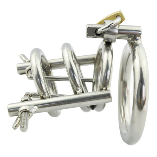 Stainless Steel Penis Stretcher & Male Chastity Device - - Ball and Cock Toys