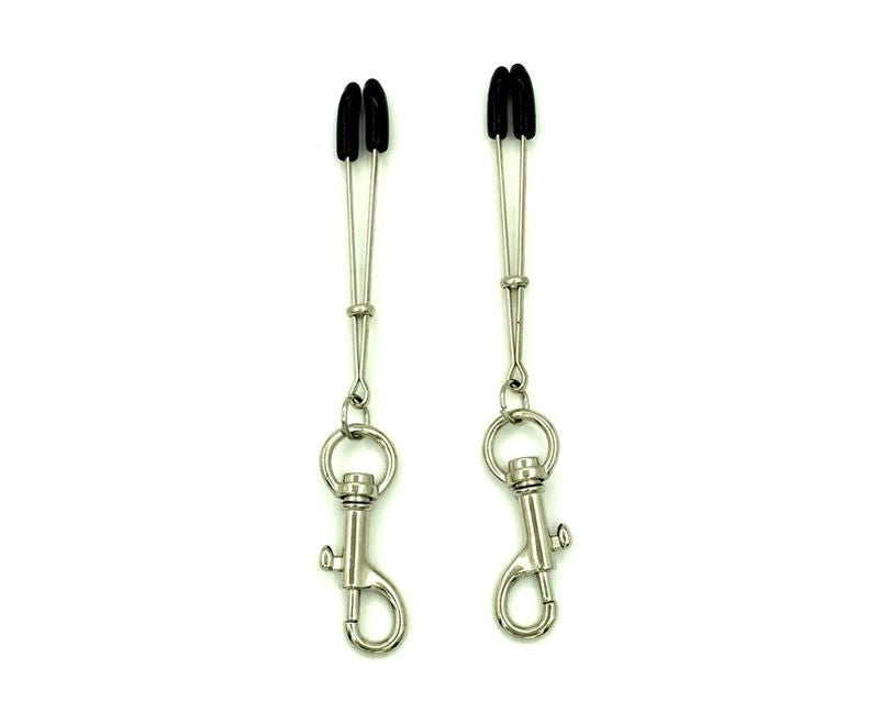 Tweezer Nipple Clamps with Snap Hook - - Nipple and Clit Clamps