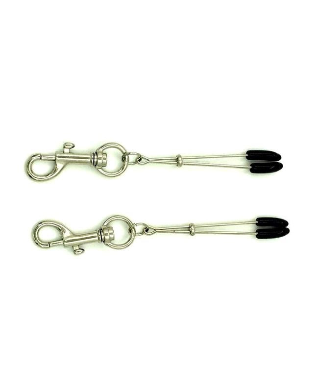 Tweezer Nipple Clamps with Snap Hook - - Nipple and Clit Clamps