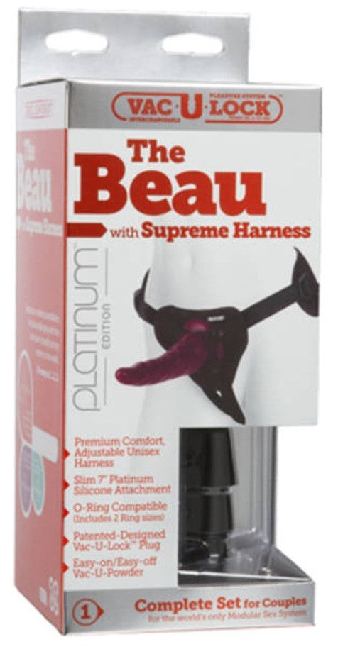 Vac-U-Lock Platinum Edition The Beau with Supreme Harness - - Strap On Sextoys