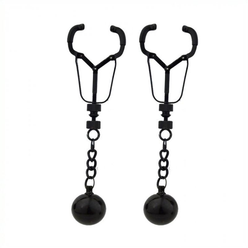 Weighted Orbs Nipple Clamps - - Nipple and Clit Clamps