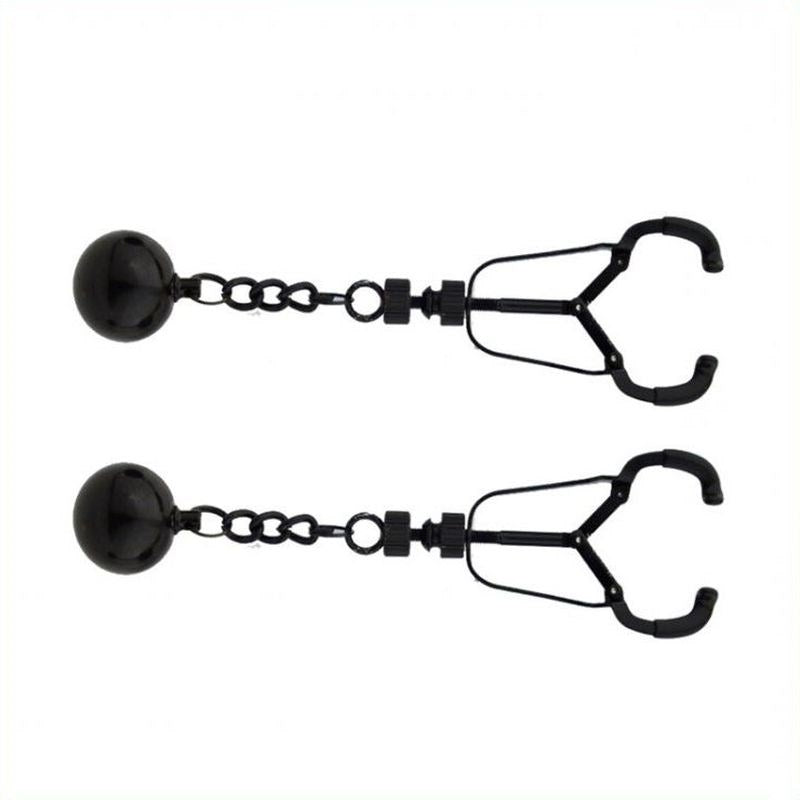 Weighted Orbs Nipple Clamps - - Nipple and Clit Clamps