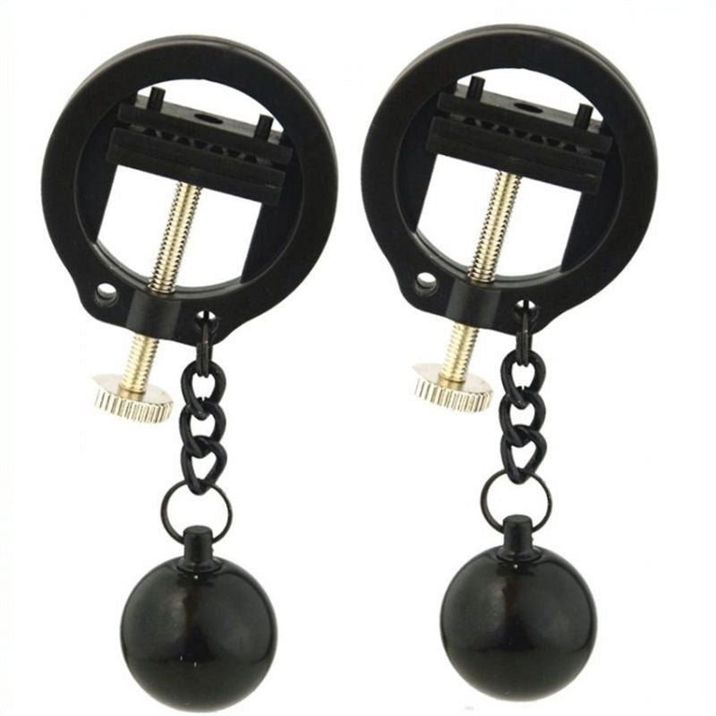Weighted Orbs Torture Nipples Clamps - - Nipple and Clit Clamps