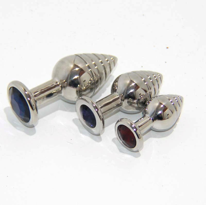 Magic Mushie Anal Toy With Gems Medium - - Steel Sex Toys