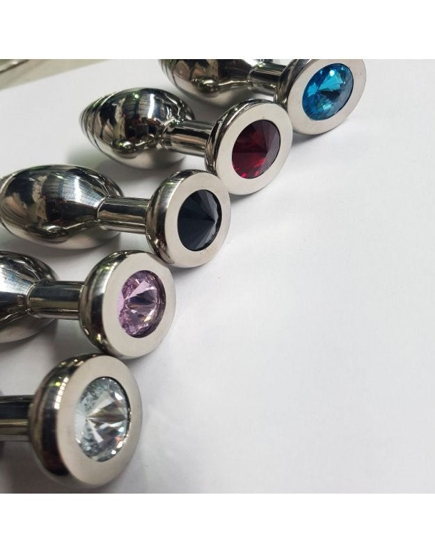 Magic Mushie Anal Toy With Gems Medium - - Steel Sex Toys