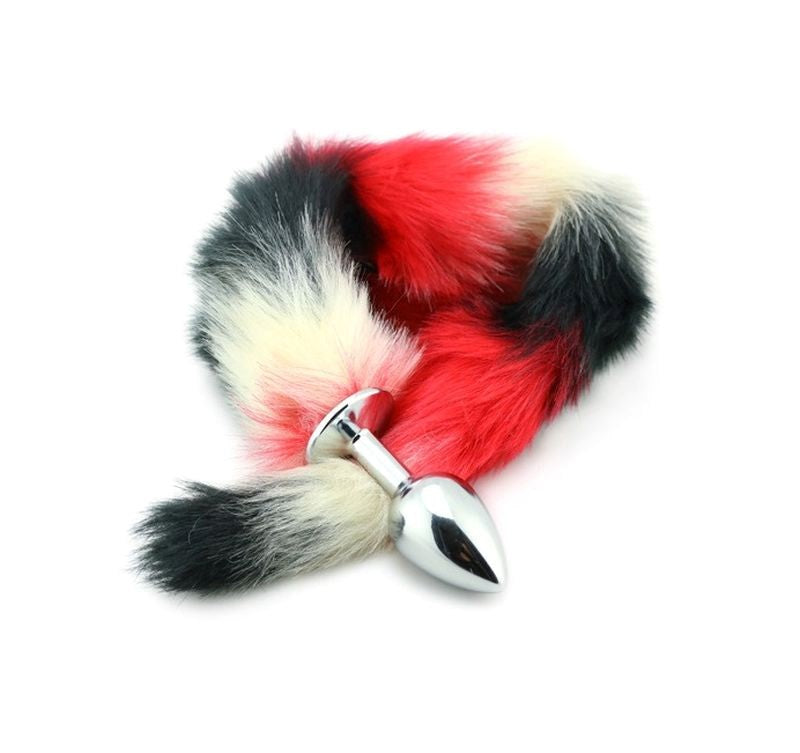 MultiColor Fox Tail Steel Anal Plug - - Steel Sex Toys