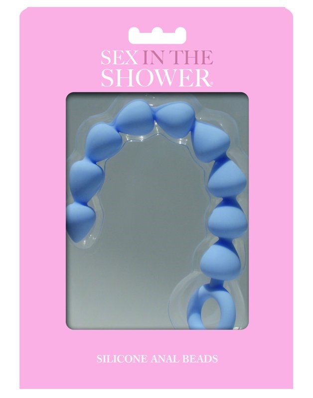 Sex In The Shower Blue Silicone Anal Beads - - Anal Beads and Balls