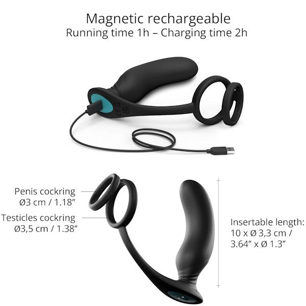 LOVE TO LOVE Dual Pleasure P-Spot Plug and Cock Ring - - Prostate Toys