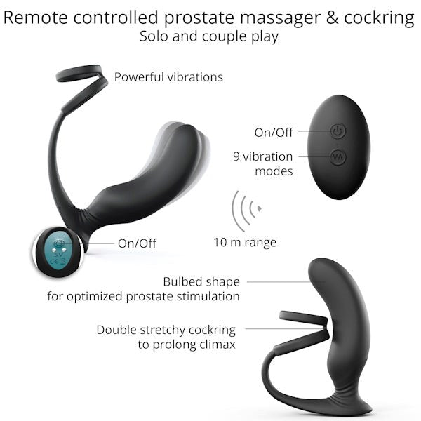 LOVE TO LOVE Dual Pleasure P-Spot Plug and Cock Ring - - Prostate Toys