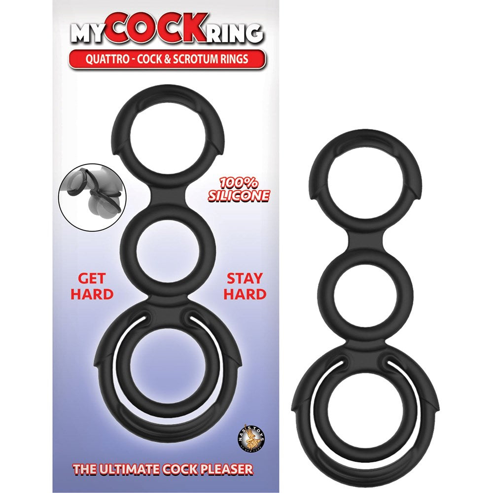 MY COCKRING Quattro - Dual Support for Cock and Scrotum - - Stretchy Cock Rings
