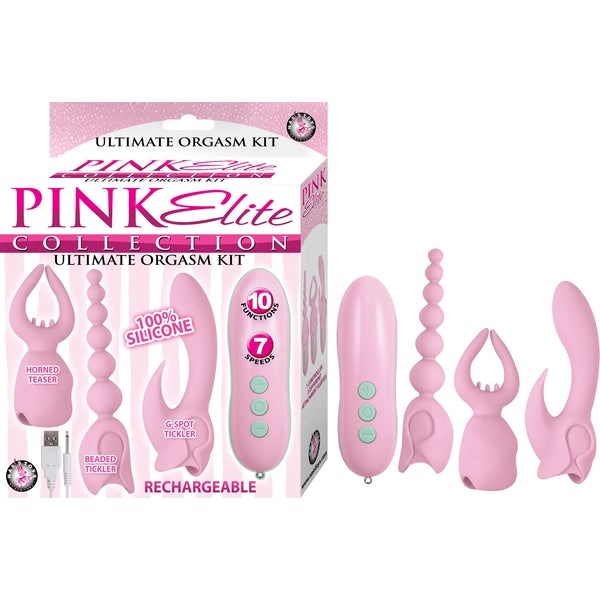 PINK ELITE - Versatile 3-in-1 Silicone Massage Orgasm Kit - - Sex Kits