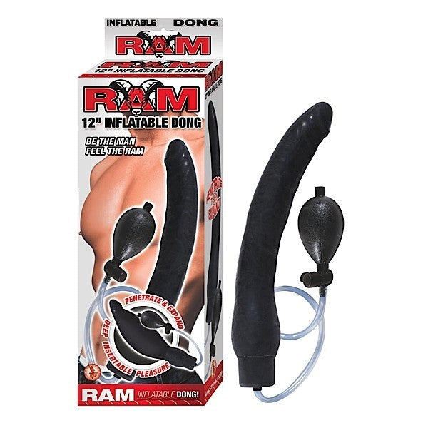 RAM 12in Realistic Inflatable Dong Expands to x3 Girth - - Inflatable Dildos and Vibrators