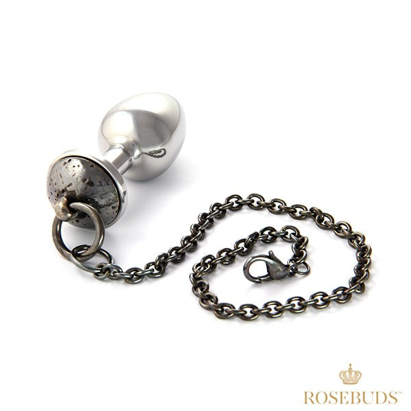 Rosebuds Luxe Metal Anal Plug with Captivating Chain - - Butt Plugs