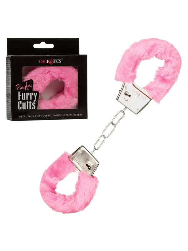 Playful Furry Cuffs Soft Faux Fur Handcuffs - - Cuffs and Restraints